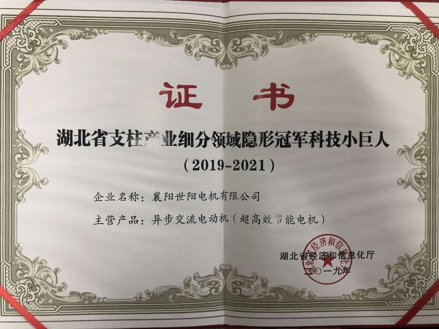 湖北省支柱產(chǎn)業(yè)細分領(lǐng)域隱形冠軍科技小巨人